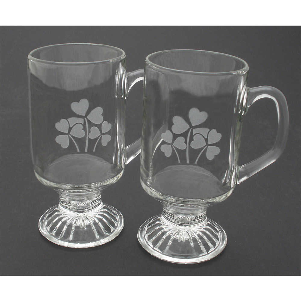 Etched Glass Coffee Mugs - Design: CUSTOM