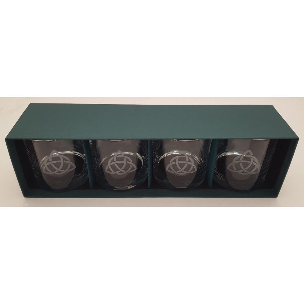 Etched Trinity Knot Loball Glasses (set of 4) The Robert Emmet